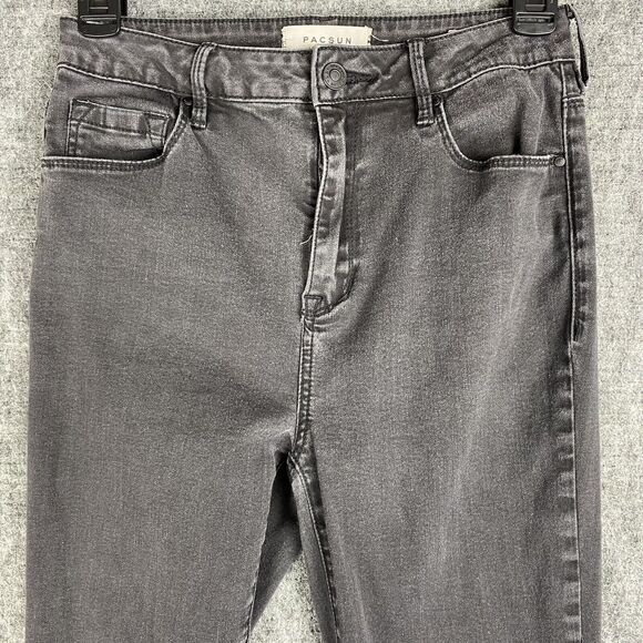 Pacsun Jeans Womens 27 Gray Super High-Rise Skinniest Stretch Long Denim Pockets - Picture 1 of 11